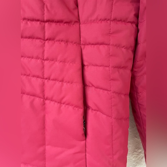 Lands End women’s high / mock neck pink fleece lined quilted short jacket;size S - Picture 2 of 8